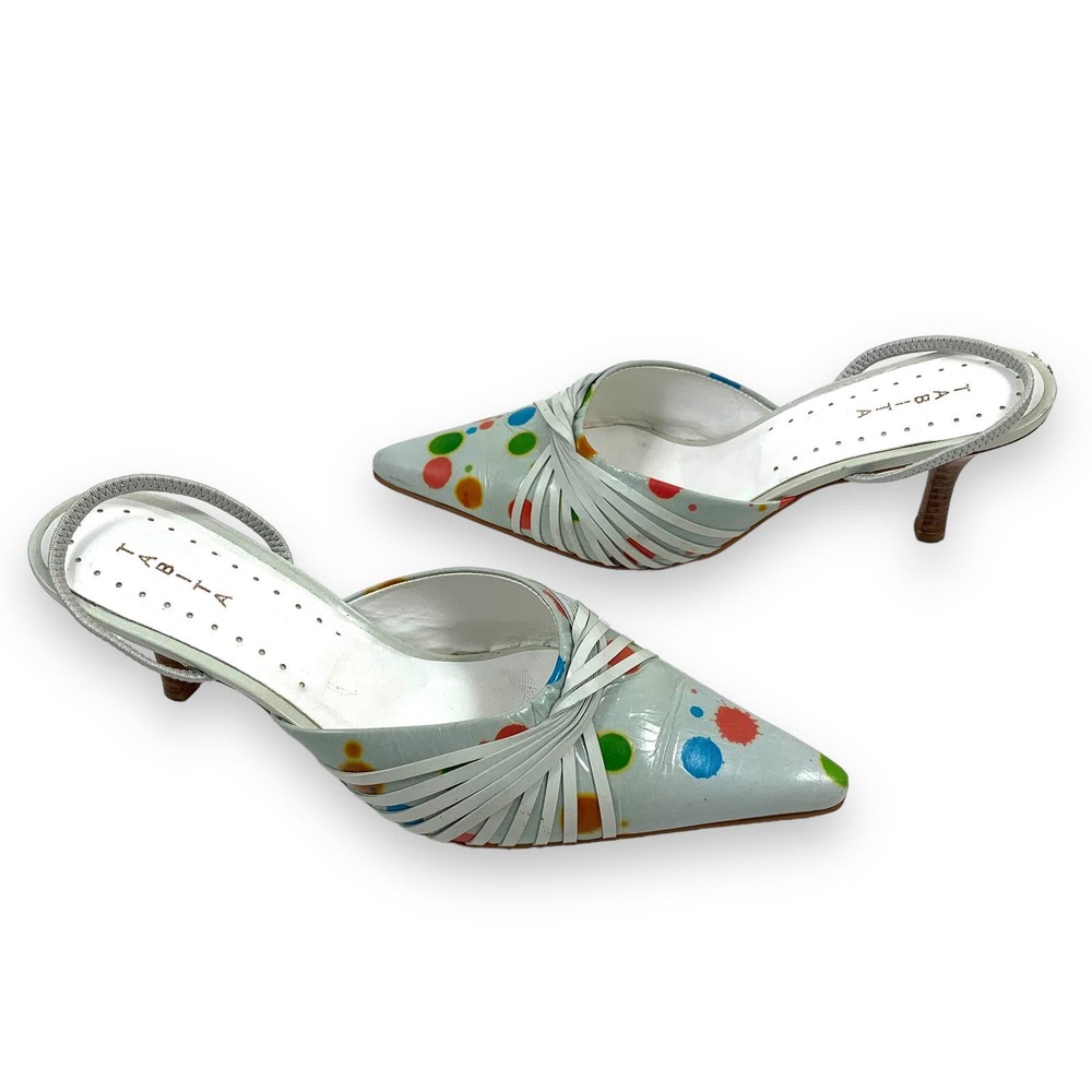 ❌SOLD❌ 1990's leather pointed toe funky slingback heels by TABITA - Picture 11 of 13